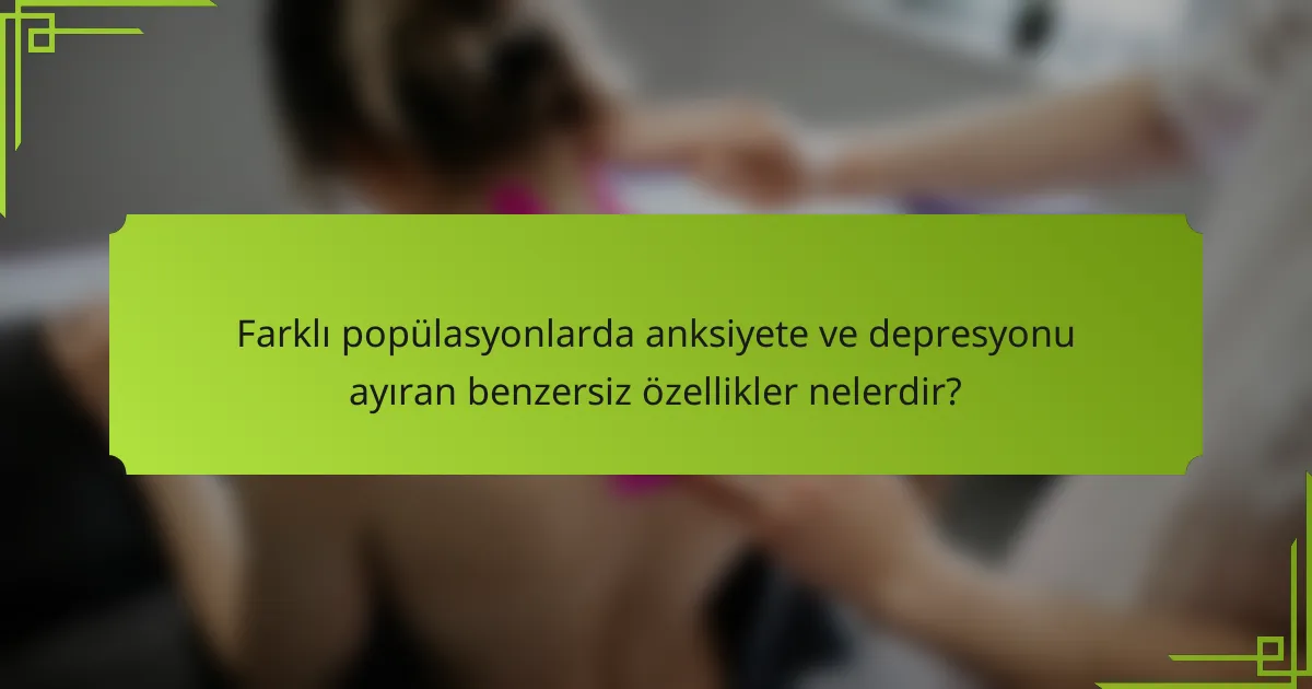 Farklı popülasyonlarda anksiyete ve depresyonu ayıran benzersiz özellikler nelerdir?